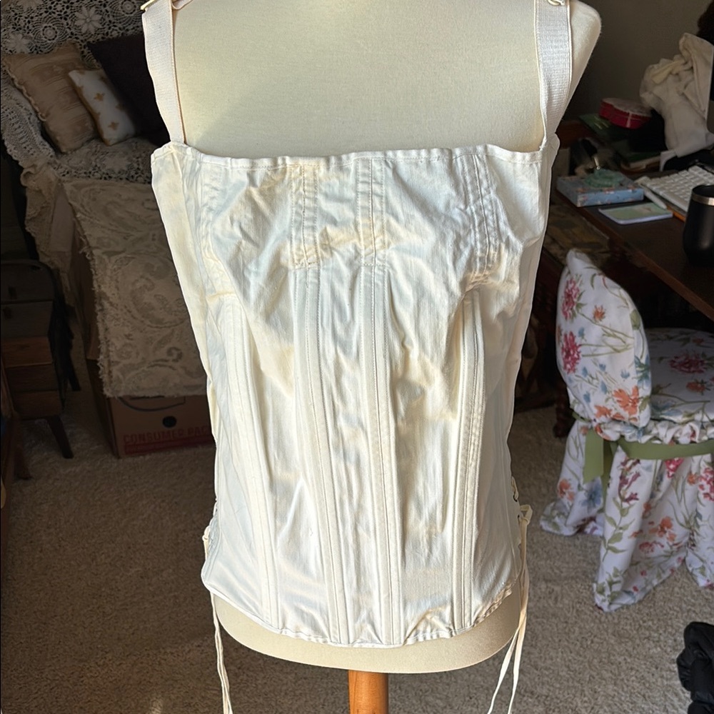 Vintage White/ivory Corset Top - Picture 2 of 11